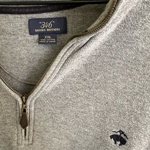 Brooks Brothers Gray Men's Quarter Zip Sweat Shirt
